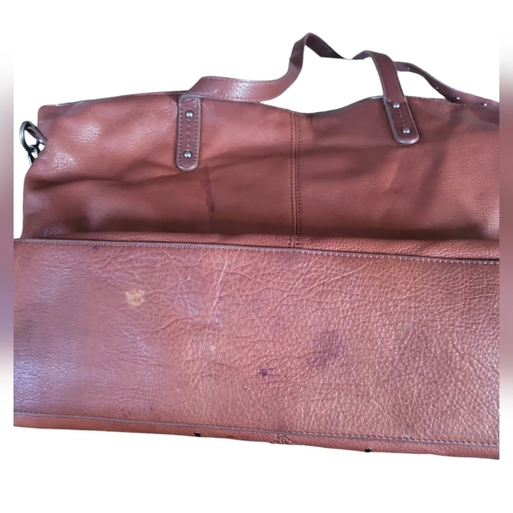 Lucky Brand Brown Leather Dixie Crossbody Tote Hobo Shoulder Bag